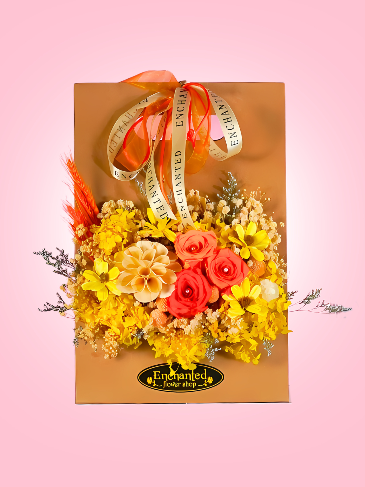 "FLOWERS ON THE GO" - Dried Cowhide