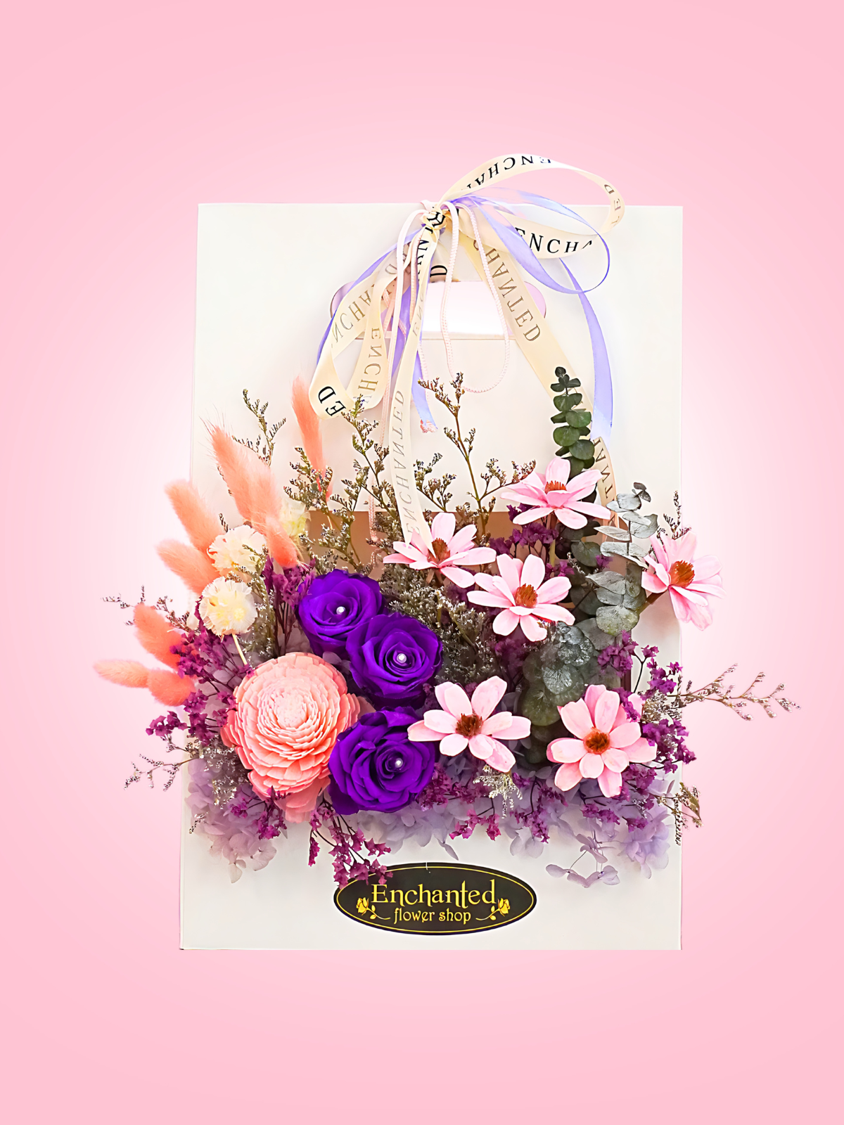 "FLOWERS ON THE GO" - Dried White