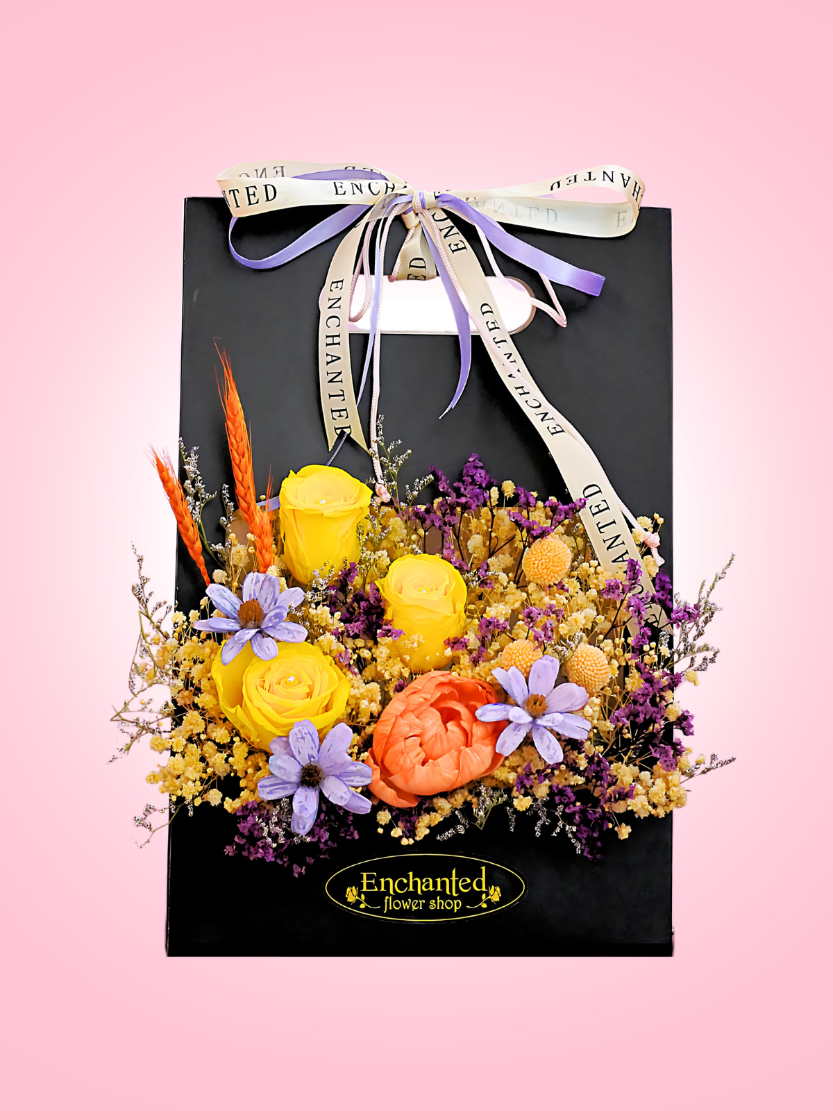 "FLOWERS ON THE GO" - Dried Black